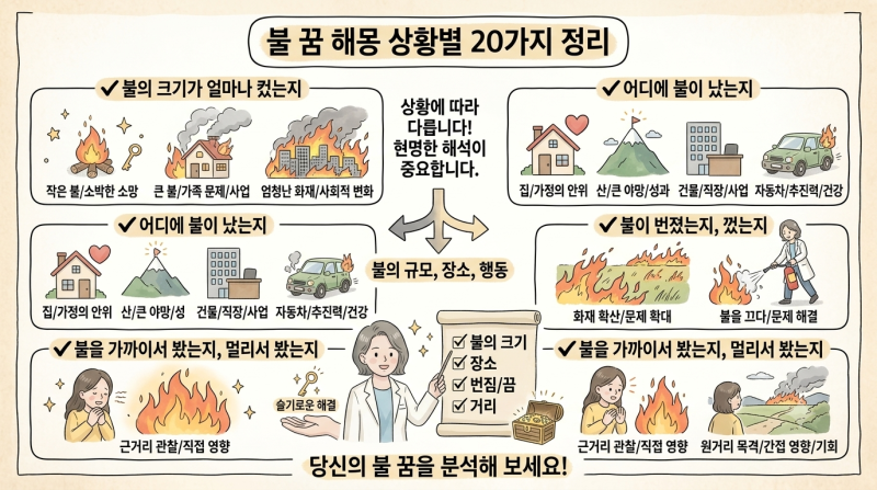 불꿈 해몽 20가지 | 불나는 꿈, 집에 불나는 꿈, 불 끄는 꿈 총정리