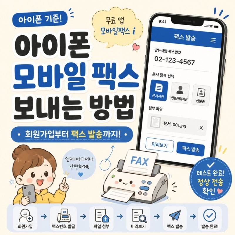 아이폰 모바일 팩스 보내는 방법 | 회원가입부터 팩스 발송까지