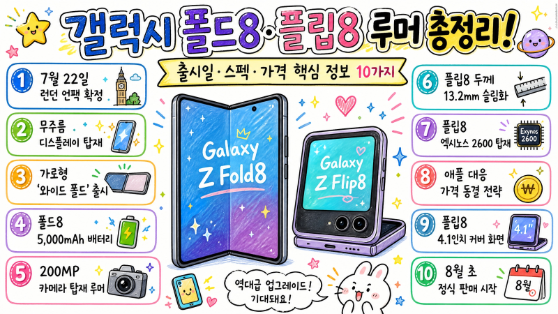갤럭시 폴드8 플립8 출시일 · 루머 총정리 알아두기 좋은 핵심 정보 8가지