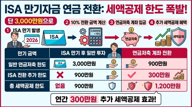 "이건 진짜 몰랐네" ISA 만기 자금 연금저축 전환 세액공제 한도 계산 방법, 주말에 직접 두드....