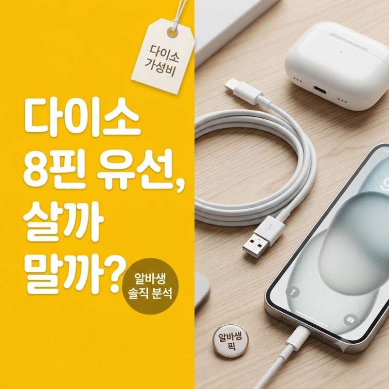 [다이소 알바생 직접확인] 다이소 아이폰 이어폰 판매할까? (8핀 유선 연결)