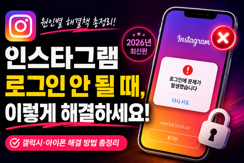 인스타그램 로그인 안 될 때, 이렇게 해결하세요