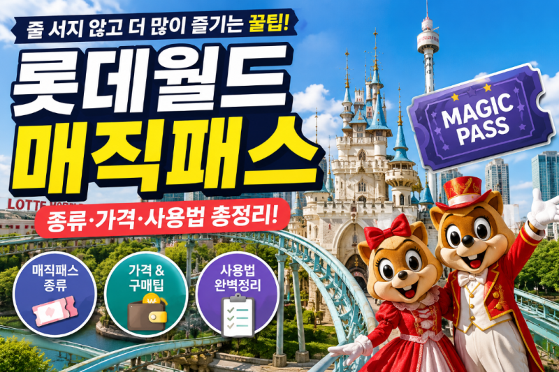 2026 현장구매불가, 롯데월드 매직패스 구매방법과 가격 (패스트트랙)