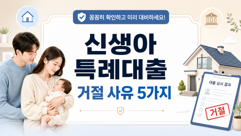 신생아 특례대출 거절 사유 5가지, 신청 전 꼭 확인할 체크리스트