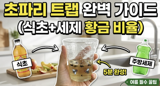 초파리 트랩 만드는 방법 식초와 세제 황금 비율 완벽 가이드