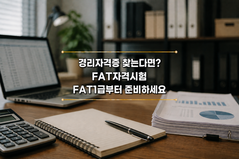 경리자격증 찾는다면? FAT자격시험 FAT1급부터 준비하세요