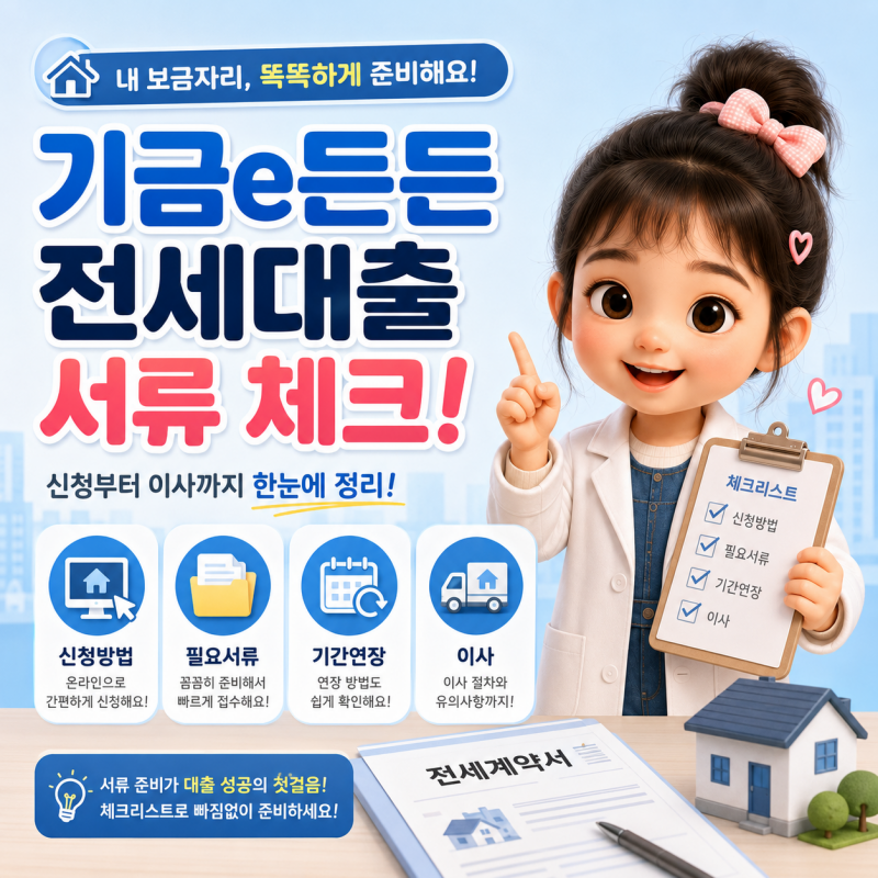 기금e든든 신혼부부전세자금대출 연장·이사할 때 서류 빠뜨리면 난감합니다