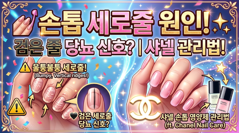 손톱 세로줄·울퉁불퉁 생기는 원인은? 검은 세로줄 당뇨 신호일까 (ft. 샤넬 손톱 영양제 관....