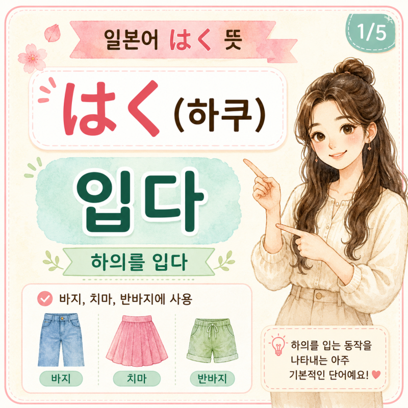 일본어 はく 뜻｜하의를 입을 때 사용하는 방법과 きる 차이