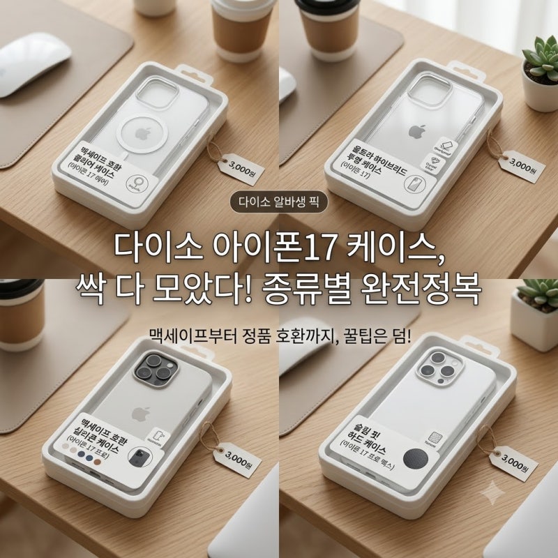 [다이소 알바생 직접확인] 다이소 아이폰 17 케이스 종류 싹다~ (일반 에어 프로 맥스 맥세이....