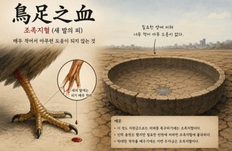 <b>조족지혈</b>(鳥足之血) <b>뜻</b>?