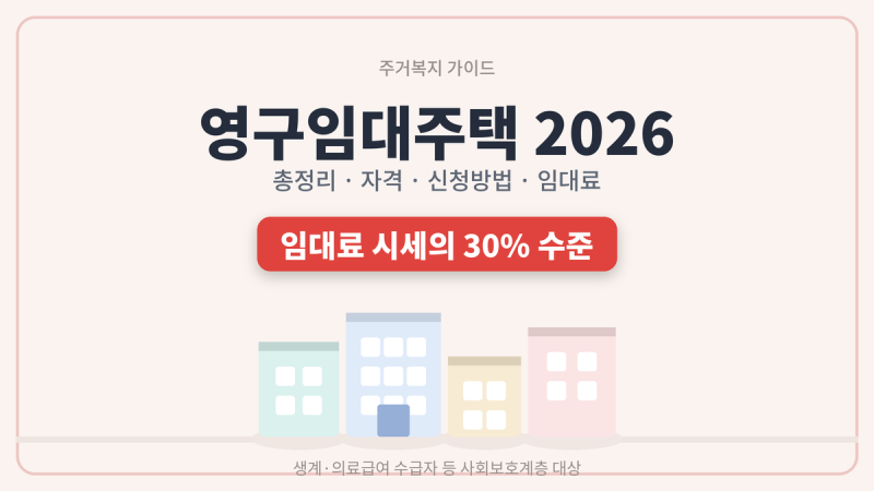영구임대주택공급 2026 총정리 | 자격·신청방법·임대료