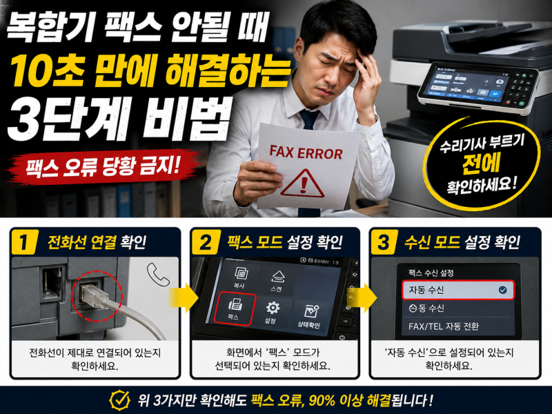 복합기 팩스 안될 때 10초 만에 해결하는 3단계 비법