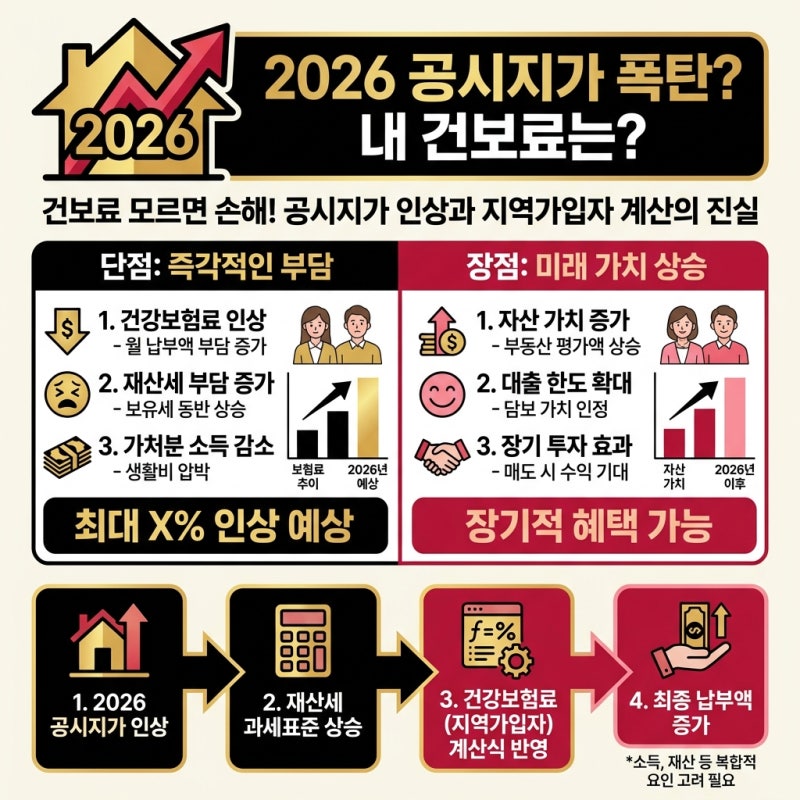 2026 공시지가 인상 건강보험료 지역가입자 계산, 내 재산 점수는 어떻게 바뀔까