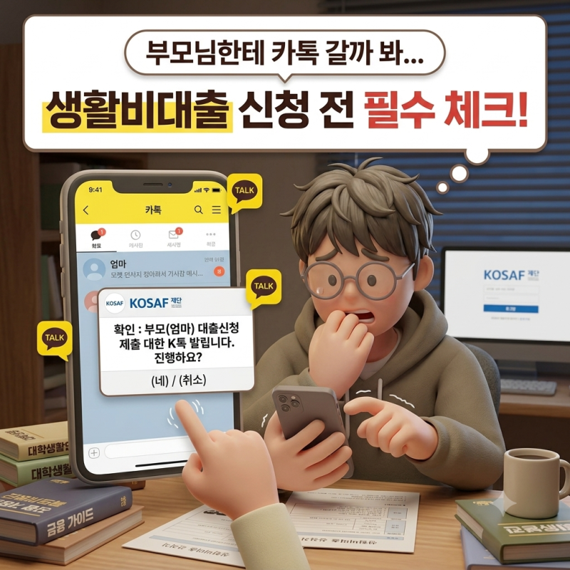 "부모님한테 카톡 갈까 봐..." 2026년 2학기 학자금 생활비대출 신청 방법 조건 및 알림 여부