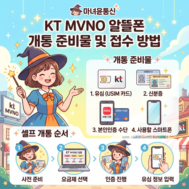 KT MVNO 알뜰폰 개통 준비물 및 접수 방법