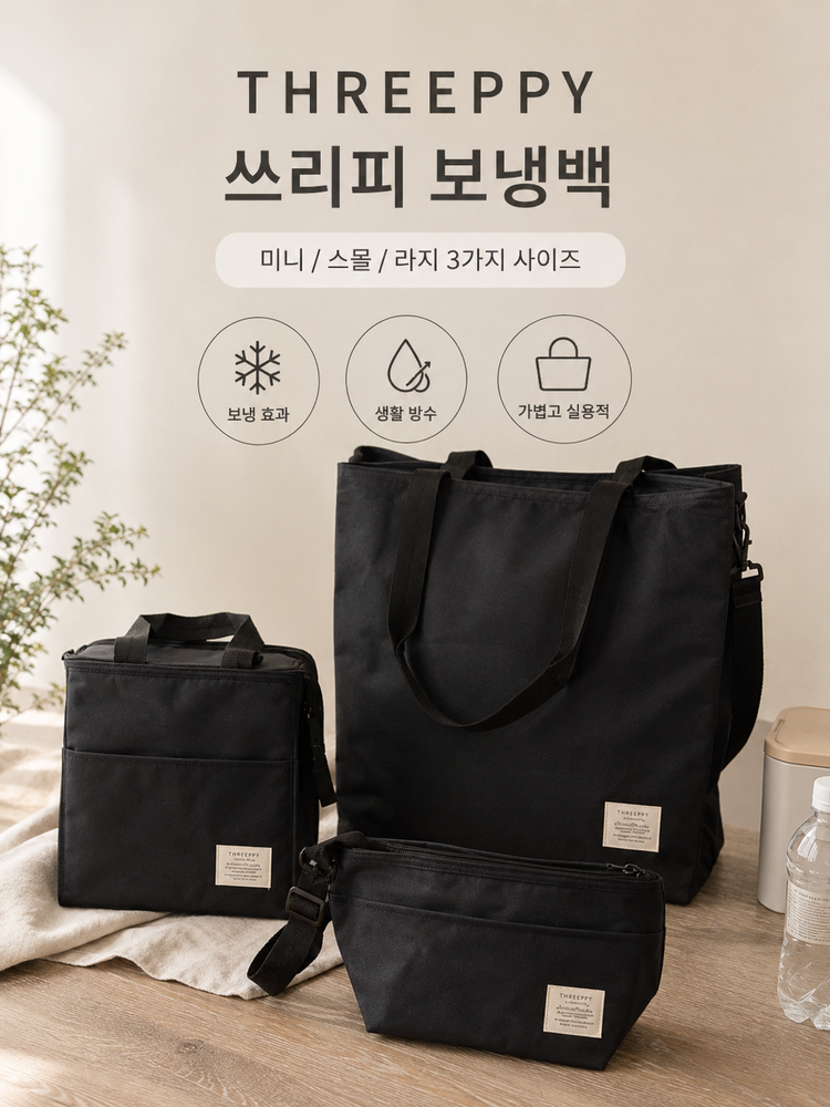 THREEPPY 쓰리피 보냉백 미니·스몰·라지 입고