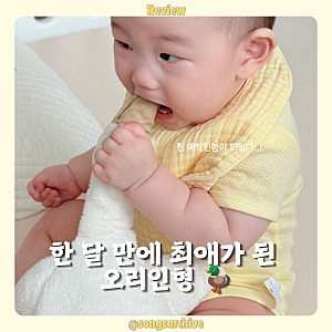 블랑가또 오리 애착인형 한 달 사용후기 | 7개월 아기가 매일 찾는 애착인형