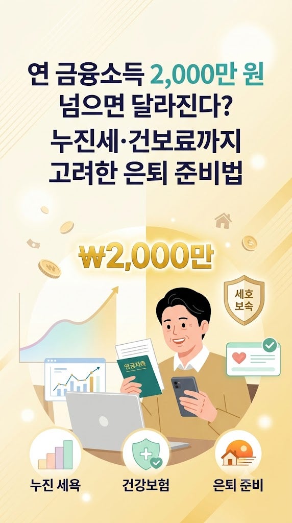 연 금융소득 2,000만 원 넘으면 달라진다? 누진세·건보료까지 고려한 은퇴 준비법