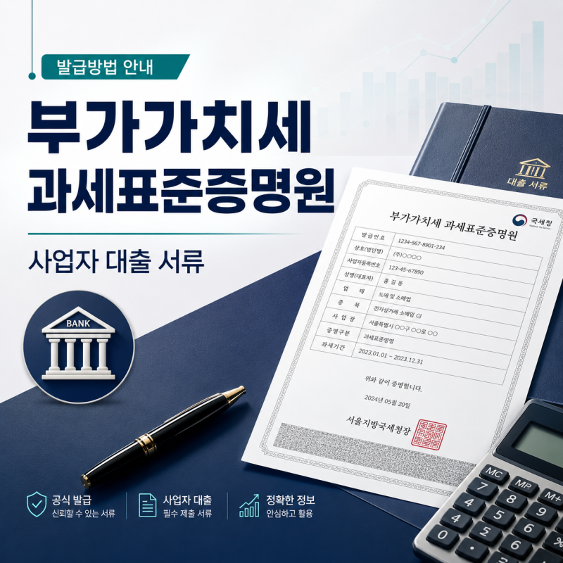 부가가치세 과세표준증명원 발급방법｜사업자 대출 서류로 보는 법
