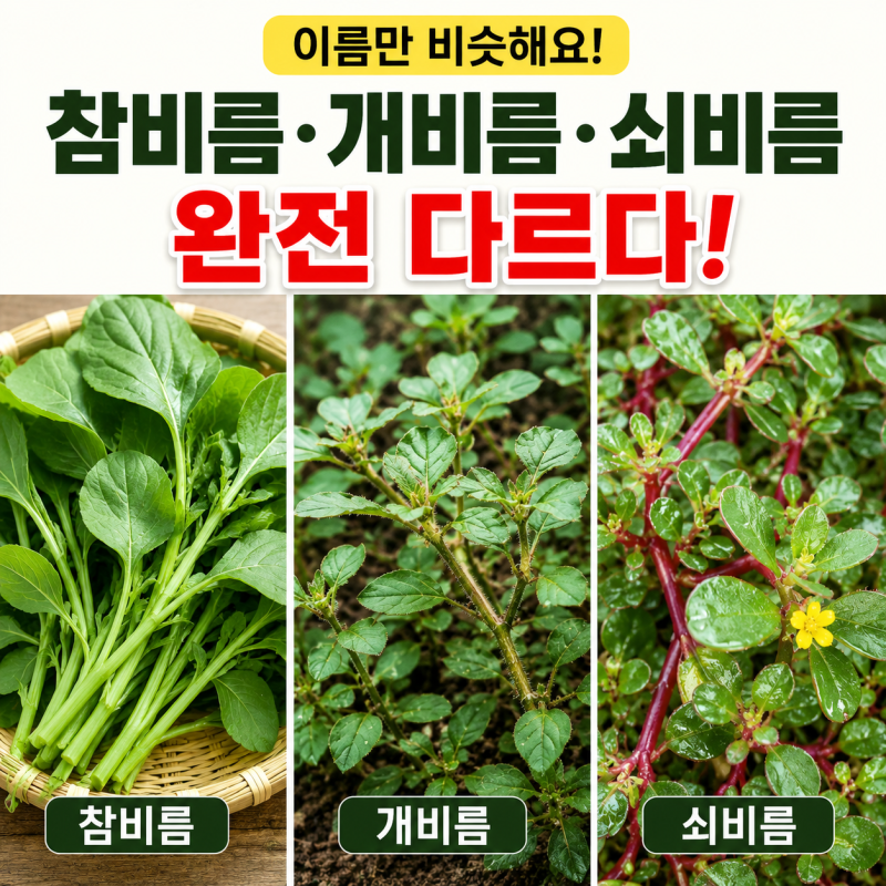 비름나물 종류 총정리! 참비름·개비름·쇠비름 구별법과 차이점