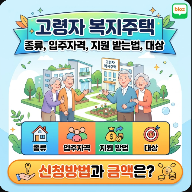 고령자 복지주택 종류, 입주자격, 지원 받는법, 대상 '신청방법과 금액은?'