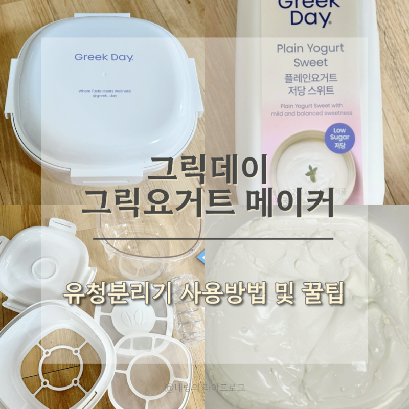 그릭데이 요거트 메이커 사용기 및 신상 플레인 요거트 저당 스위트 맛 비교｜영양성분 변화....