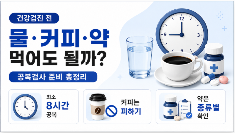 건강검진 전 물·커피·약 먹어도 될까? 공복검사 준비 총정리