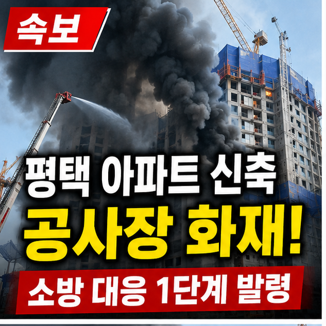 [속보] <b>평택</b> 아파트 신축 공사장 <b>화재</b>…소방 대응 1단계 발령, 인명 ....