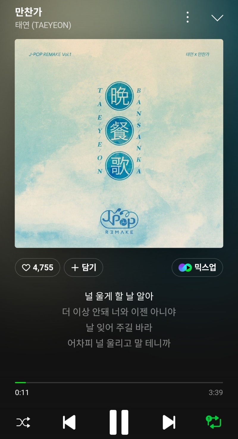 만찬가 한국어 번안곡이 나왔다!| 태연- 만찬가 (태연 신곡 + 리센느 원이 미나미 뮤비 주연)