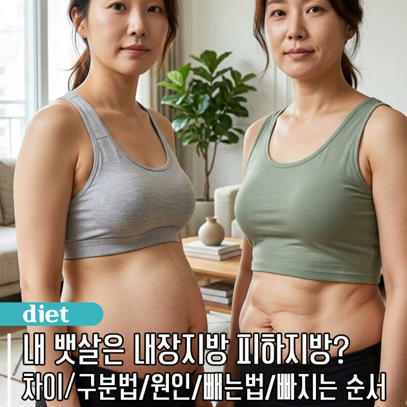 뱃살 피하지방 내장지방 빼는법 구분법부터 원인 까지