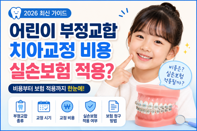 어린이 부정교합 치아교정 비용 실손보험 적용 여부와 적기 정리