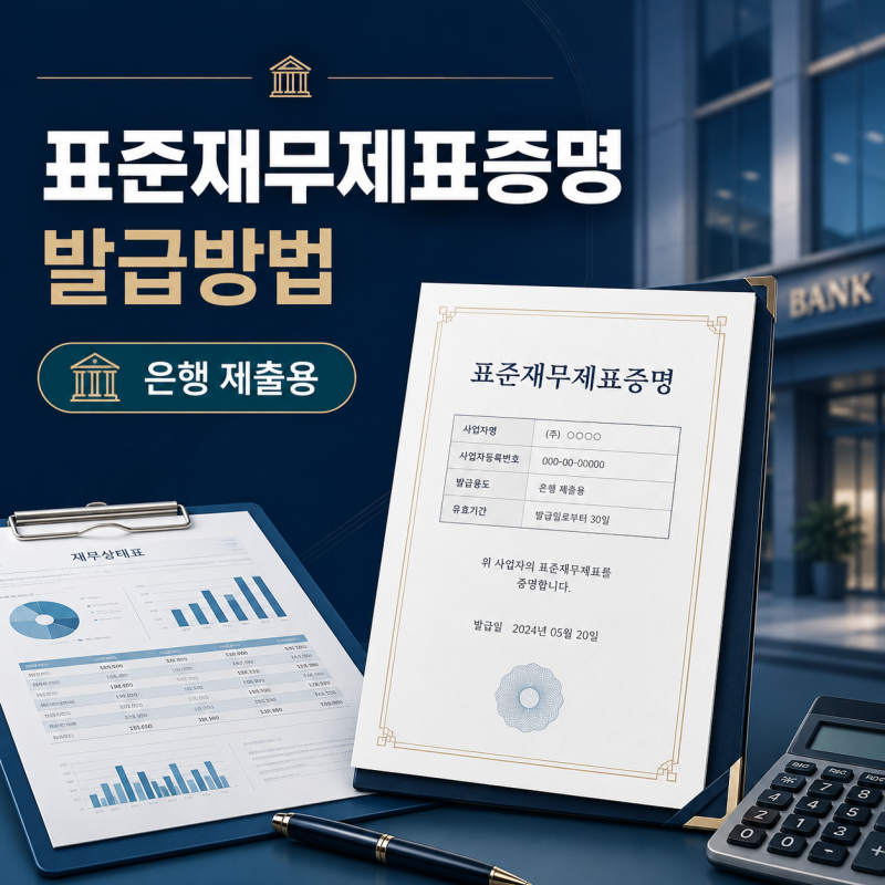 표준재무제표증명 발급방법｜은행 제출용 사업자 서류
