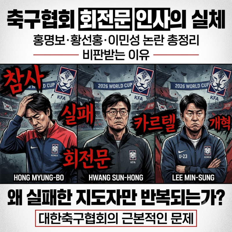 홍명보·황선홍·이민성 논란 총정리, 축구협회 회전문 인사가 비판받는 이유