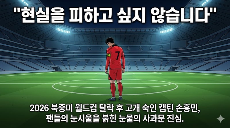⚽ "현실 피하고 싶지 않다"... 캡틴 손흥민의 월드컵 탈락 심경 고백, 국민들이 눈물 흘린 이....