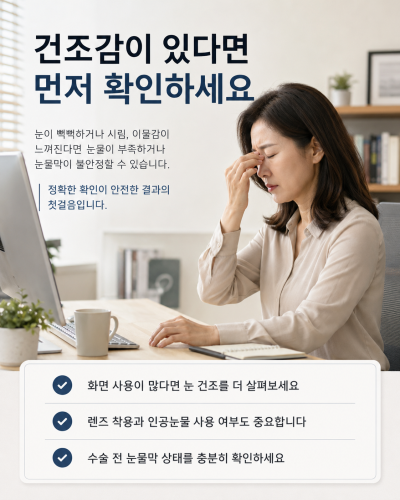 40대노안라식부작용 수술 전 ‘적응 가능한 불편’부터 정리해야 합니다