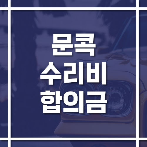 문콕 수리비 합의금 기준, 덴트와 도색 수리비 기준과 보험 처리