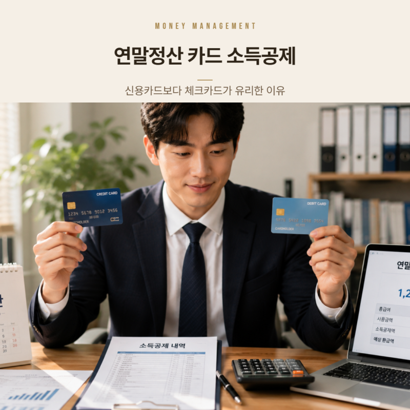 연말정산 카드 소득공제, 신용카드보다 체크카드가 유리한 이유