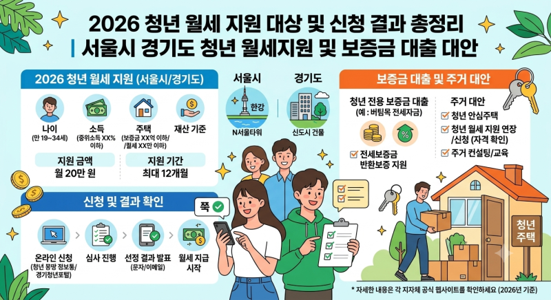 2026 청년 월세 지원 대상 및 신청 결과 총정리｜서울시 경기도 청년 월세지원 및 보증금 대출....