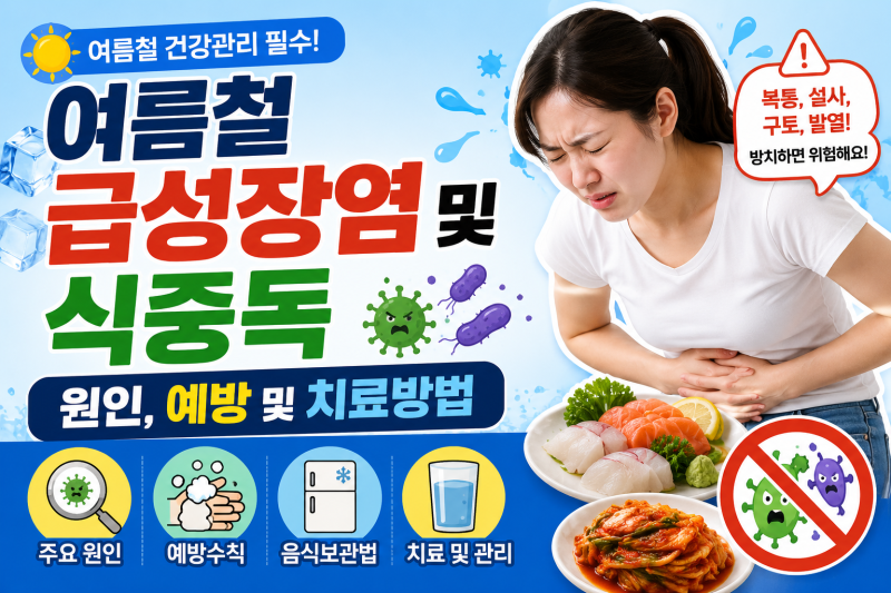 여름철 급성장염 및 식중독 원인, 예방 및 치료방법 총정리