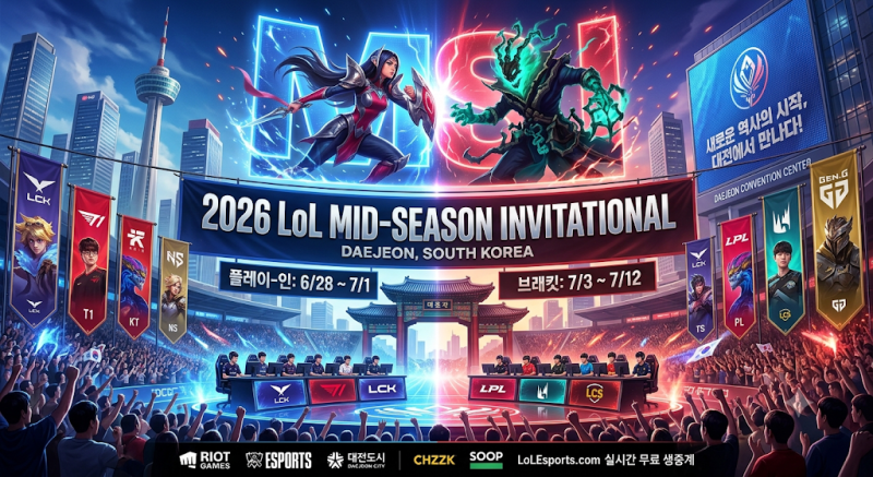 2026 LoL MSI 경기 일정 대진표 중계 링크 총정리 (T1 출전)