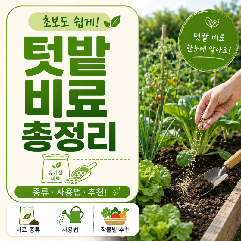 텃밭 비료 완전 정복 | 종류 | 사용법 | 작물별 추천 비료