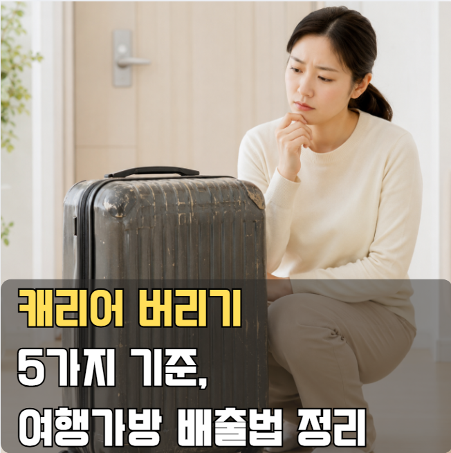 캐리어 버리기 5가지 기준,여행가방 배출법 정리