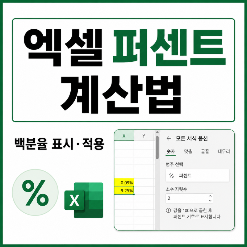 엑셀 퍼센트 수식 계산법, 백분율 표시와 적용 방법 쉽게 정리