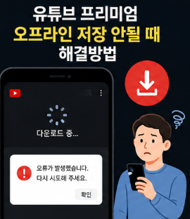 유튜브 오프라인 영상 저장 안 될 때 해결 방법 이것만 하세요