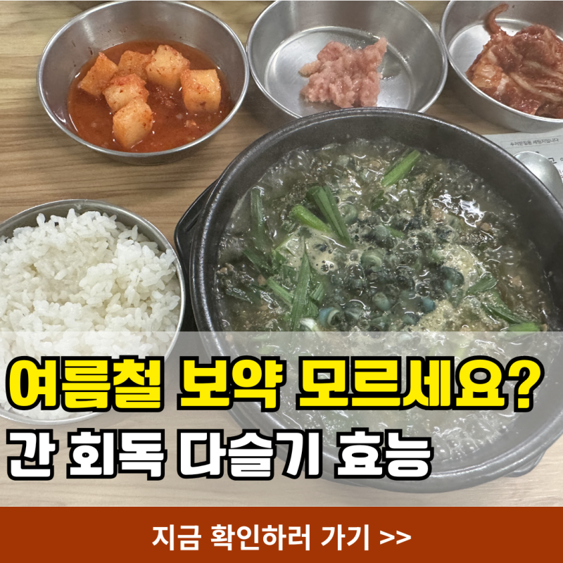 여름 별미 다슬기 효능, 속이 풀리는 간 건강에 좋은 요리 레시피