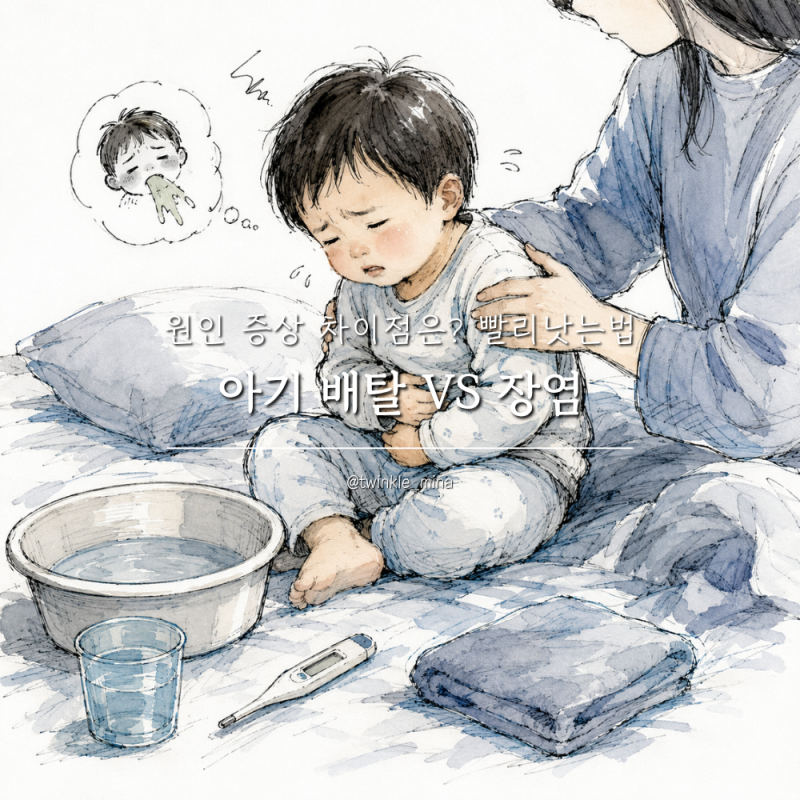 아기 배탈 토하는 장염 원인 증상 차이점은? 빨리낫는법