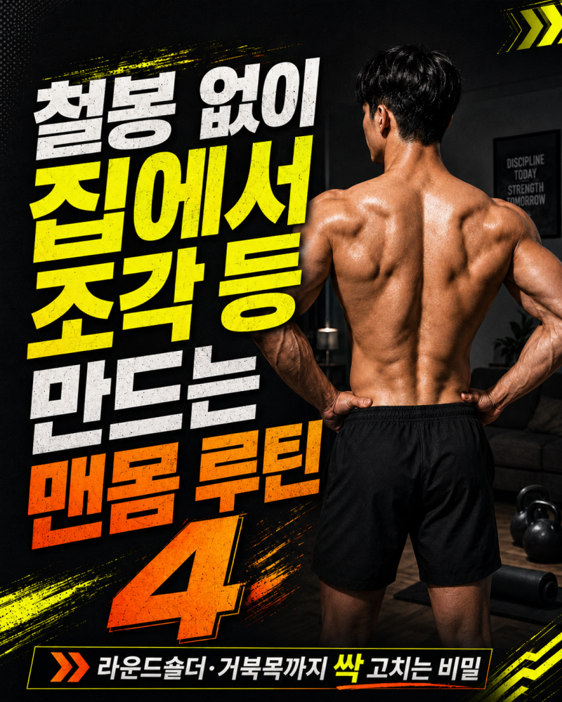 [홈트 가이드] 기구 없이 집에서 하는 맨몸 등 운동 루틴 & 올바른 자세법