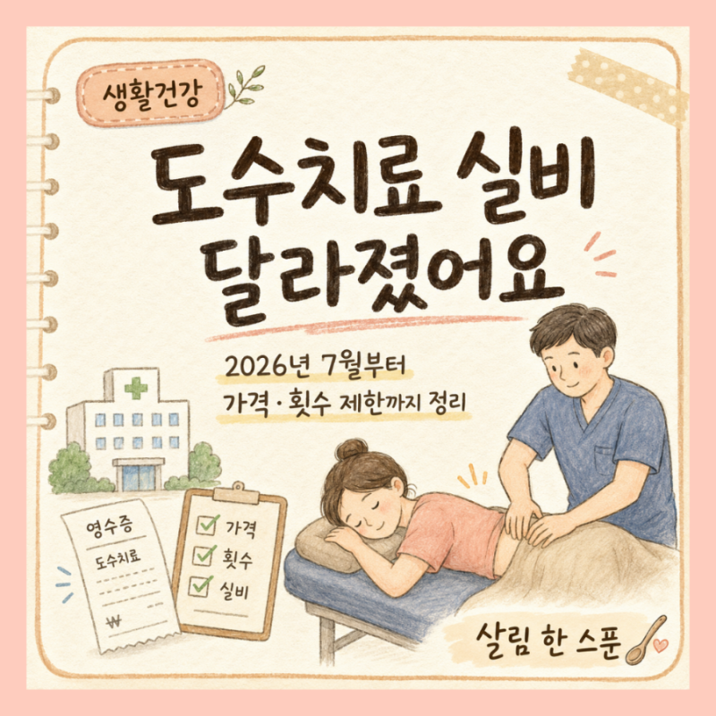 도수치료 실비 2026년 7월부터 달라진 점, 가격·횟수 제한까지 정리