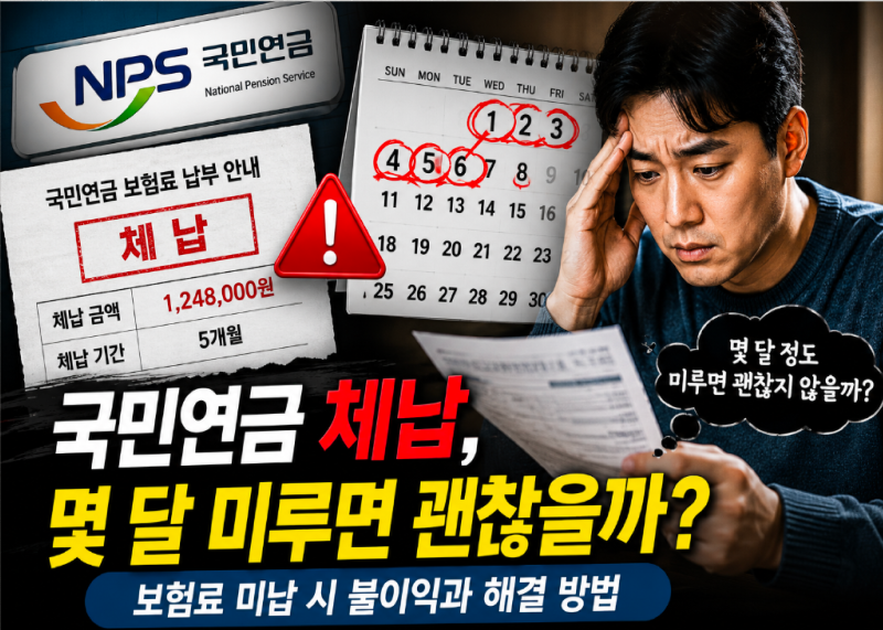 국민연금 체납, 몇 달 미루면 괜찮을까? 보험료 미납 시 불이익과 해결 방법 총정리